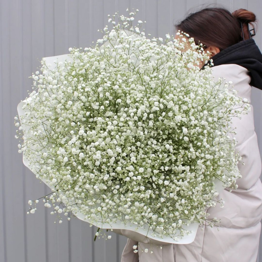 Букет цветов «Букет из 15 белых гипсофил» - фото 3