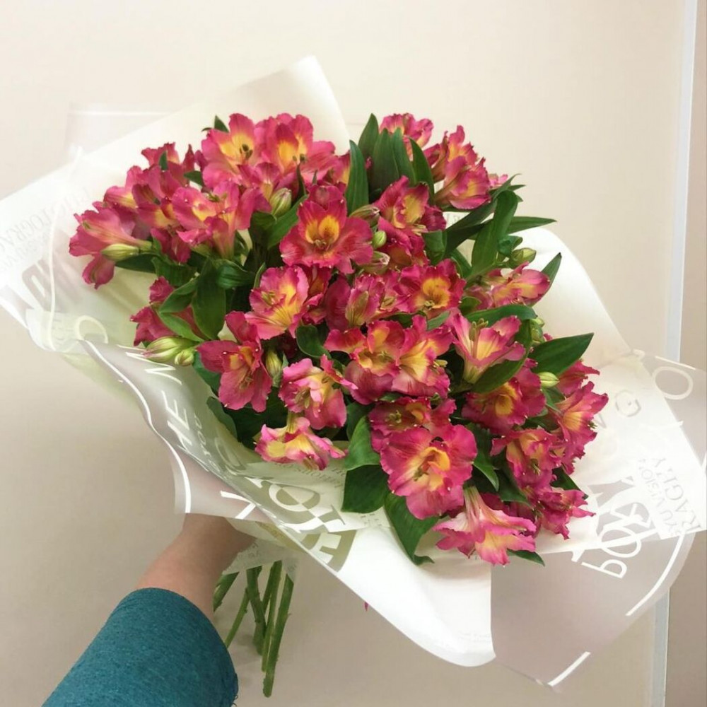 Букет цветов «17 красных альстромерий»