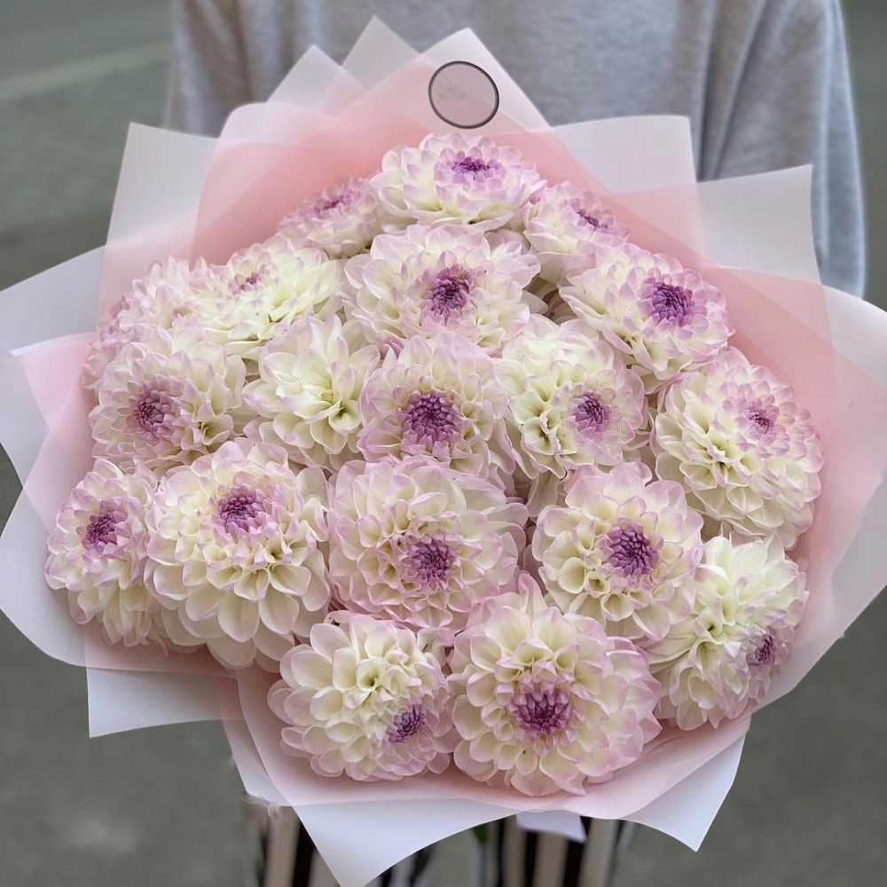 Букет цветов «Букет из 21 розовой георгины»