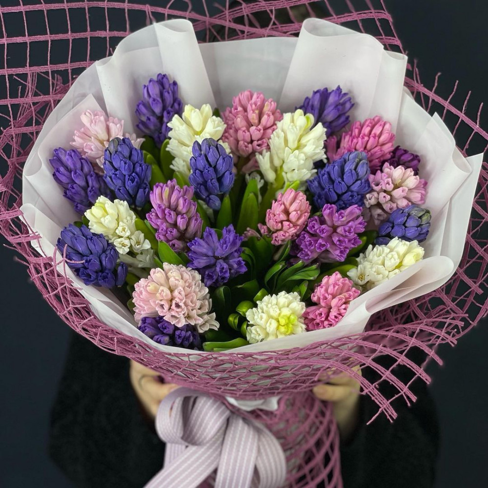 Букет цветов «Букет из 27 разноцветных гиацинтов» - фото 3