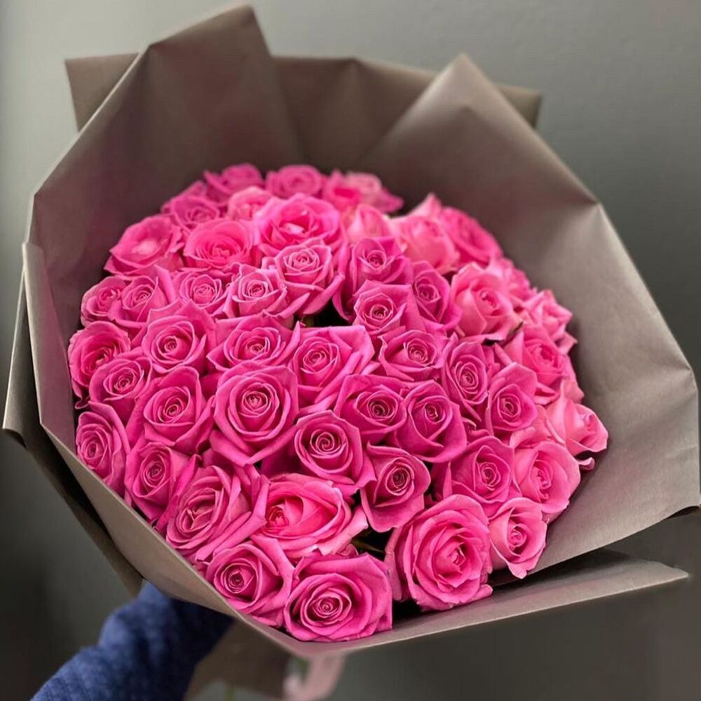 Букет цветов «51 розовая кенийская роза» - фото 2