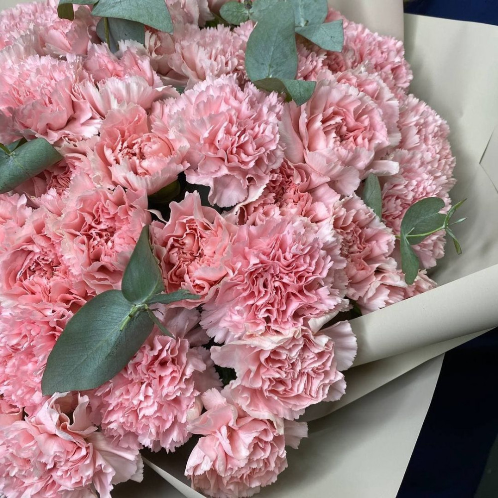 Букет цветов «Букет 55 розовых гвоздик» - фото 2
