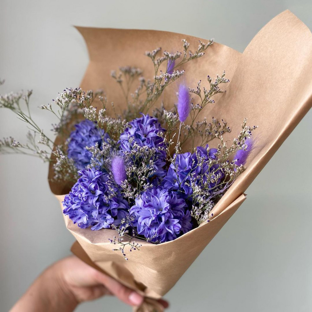 Букет цветов «Букет из 5 синих гиацинтов»