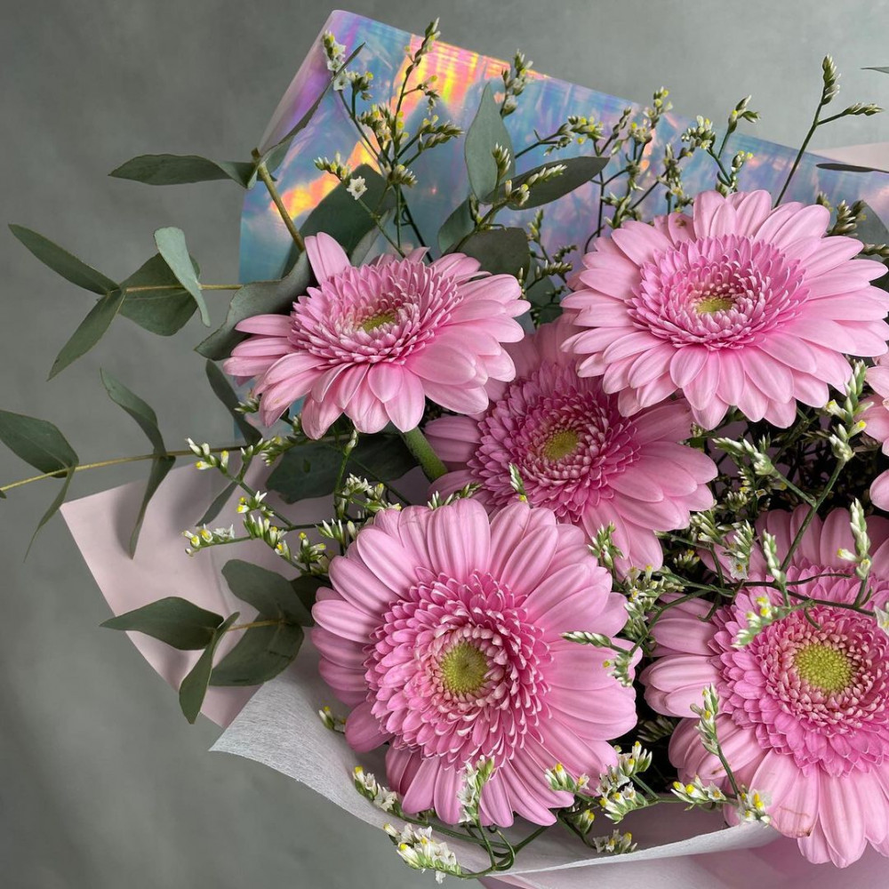 Букет цветов «Букет из 7 розовых гербер» - фото 2