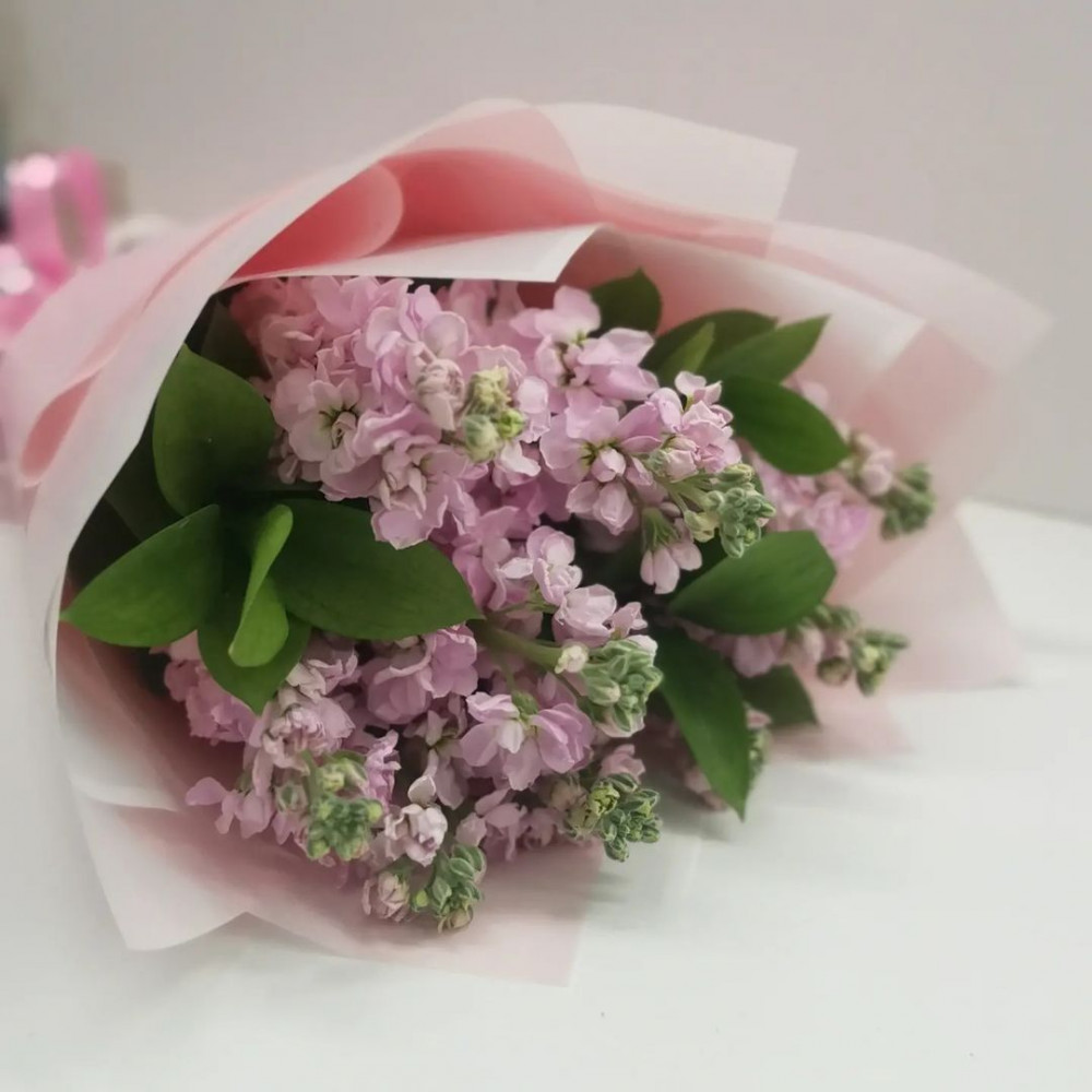 Букет цветов «Букет из 9 розовых маттиол»