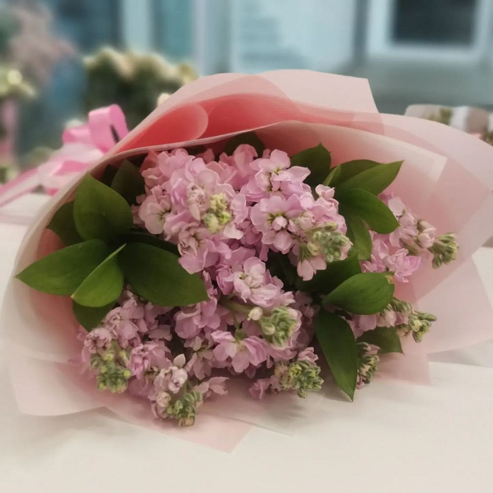 Букет цветов «Букет из 9 розовых маттиол» - фото 3