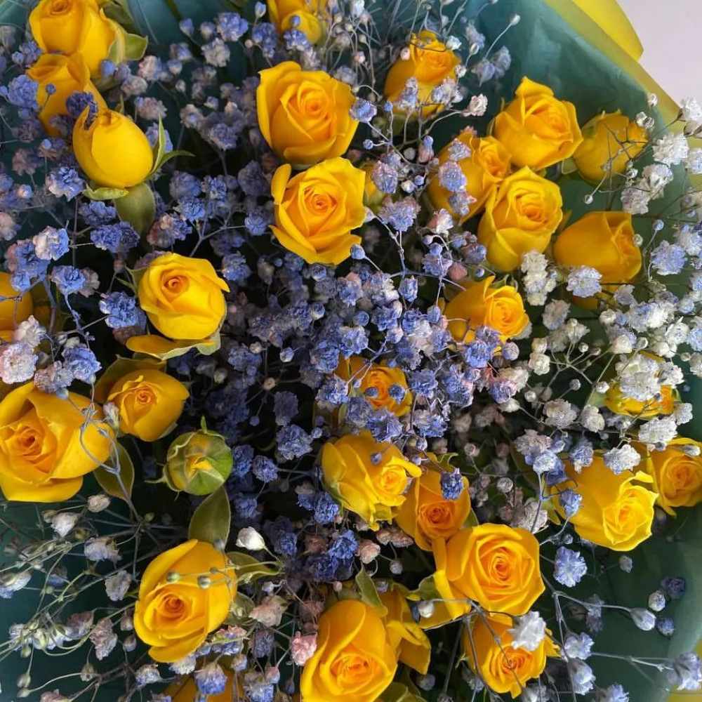 Букет цветов «Бизнес-букет с гипсофилой» - фото 2