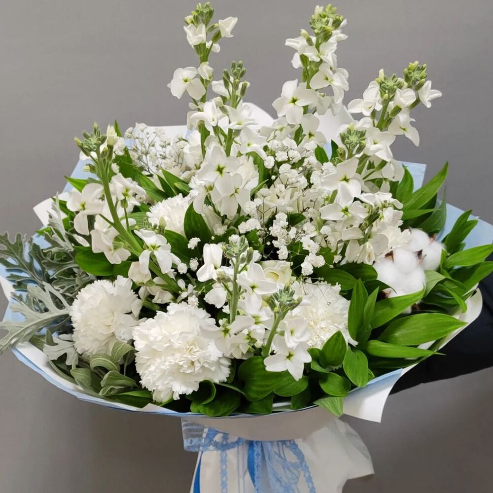 Букет цветов «Букет из белой маттиолы» - фото 2