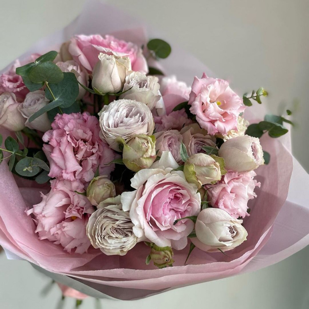 Букет цветов «Букет из белых пионовидных роз» - фото 2